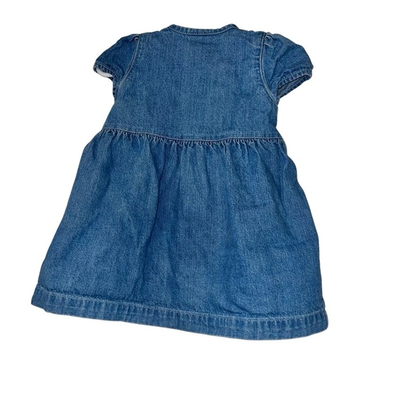 Vintage Carter's Blue Denim Kids Dress hey diddle diddle sz 3-6m - Picture 2 of 3
